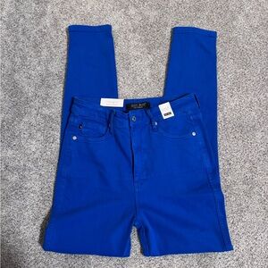 NWT Judy Blue High Waist Tummy Control Skinny Jeans, Cobalt Blue, Size 7/28